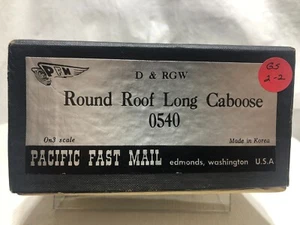 On3 scale Pacific Fast Mail GS 2-2 DRGW Round Roof Long Caboose #0540 Brass - Picture 1 of 6