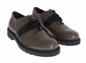 AI_ Shoes Gray Brown Leather Laceups Resistant Rubber Sole EU37 / US6.5 RRP $400 - Picture 1 of 8