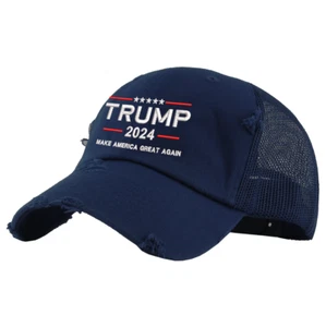 Trump 2024 Keep America Great Hat Snapback Vintage Mesh Navy/Navy - Picture 1 of 3