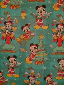 Disney Mickey Friends Christmas Gift Wrapping Paper 2 Yards FOLDED Decoupage - Picture 1 of 1