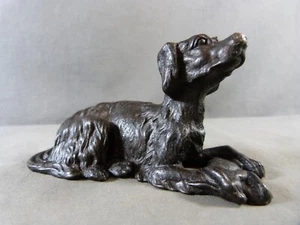 Patinated Cast Iron Spaniel or Setter Dog, Hunting Dog Sculpture, 19th Century - Picture 1 of 11