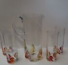 Orrefors EXCESS Pitcher & 4 Highball Glasses Tumblers Indented Crystal Barware 