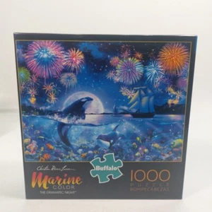 1000 Piece Jigsaw Puzzle Marine Color Orcas The Dramatic Night NEW Sealed 11880 - Picture 1 of 10