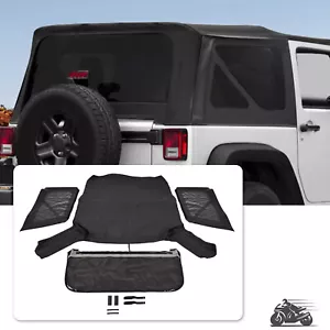 For Jeep Wrangler JK 2 Door 2007-2018 Soft Top + Tinted Zippered Rear Windows - Picture 1 of 21