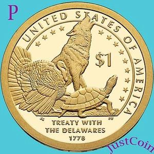 2013-P NATIVE AMERICAN SACAGAWEA GOLDEN DOLLAR FROM UNCIRCULATED U.S. MINT ROLL - Picture 1 of 3