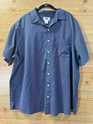 HB HARBOR BAY Shirt Men's XL Short Sleeve Button Up Basic Essential Striped - Image 1 of 4