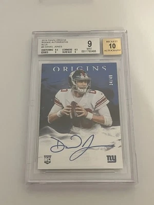 BGS 9/10 Perfeito 2019 Panini Origins Daniel Jones RC Rookie Auto Azul /49 - Imagem 1 de 3