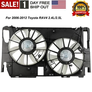 Radiator Condenser Cooling Fan Assembly For 2006- 2011 Toyota RAV4 2.4L & 2.5L - Picture 1 of 11