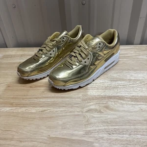 Nike Air Max 90 Metálico Dorado Zapatos CQ6639-700 talla 12.5 Mujer ENVÍO GRATUITO - Imagen 1 de 15