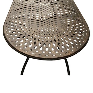 Outdoor Lattice 95-inch Bronze Oval Dining Set with Eight Bronze 9-Piece Sets - Picture 1 of 5