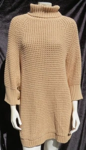 Neu J Crew Damen S M beige Grobstrick Rollkragen Baumwolle Poncho Pullover Oberteil - Bild 1 von 5