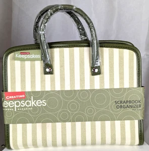 Bolso organizador de recortes verde Creating Keepsakes cremallera 8 5/8" X 6 3/4" NUEVO - Imagen 1 de 5