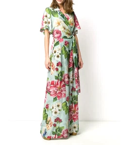 DOLCE & GABBANA Crepe de Chine Silk Floral Print Jumpsuit sz 46IT $2800 - Picture 1 of 8