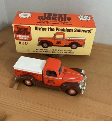 1940 Ford Pickup W/Tonneau Cover DieCastMetal Locking CoinBank W/Key  New In Box - Image 1 of 4