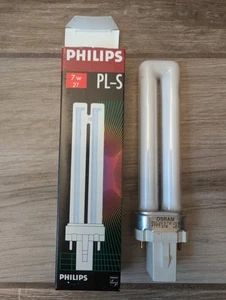 Philips PL-S 7W/27 G23 Compact Fluorescent Bulb | Warm White | FAST SHIP - Picture 1 of 5