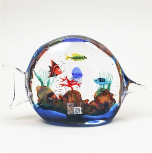 Murano Glass Signed Achille D’Este Tropical Fish Figurine Ars Cenedese - Picture 1 of 10