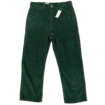 Levi's Men's Workwear 568 Loose Straight Carpenter Corduroy Pants 'Python Green' - Image 1 of 4