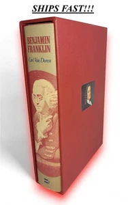 Benjamin Franklin Carl Van Doran Slipcase American Past Book of the Month 1980 - Picture 1 of 8