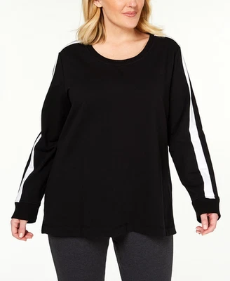 Sudadera de felpa francesa con detalle de rayas talla grande KAREN SCOTT SPORT 2x Foto 1 de 4