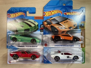 Hot wheels x 4 Lamborghini Huracan Sterrato Countach Reventon Roadster Miura - Picture 1 of 11