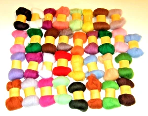 Lot of 33 Pieces of Needle Felting Spinning Wool Fiber Roving - NEW (#3) - Picture 1 of 6