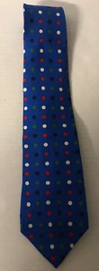 Tommy Hilfiger Mens Neck Tie 100% Silk Imported Blue W/ Polka Dots - Picture 1 of 6