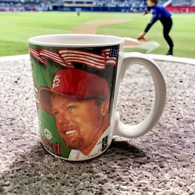 Vintage SL Cardinals Baseball 25 Mark McGwire Coffee Cup Mug #70 Home Run Record - Изображение 1 из 4