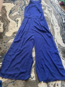 Apricot royal blue wide flare legs jumpsuit 10 - Picture 1 of 3