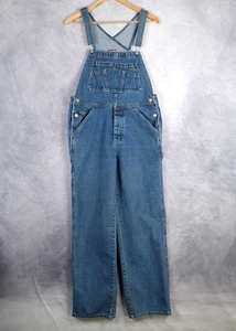 Vintage Old Navy Bib Overalls Girls 16 Blue Relaxed Baggy Relaxed Carpenter Y2K - Picture 1 of 24