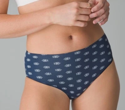 Soma Brief Vanishing Tummy Modern Brief Panty in Navy Blue Geometric Floral  XXL - Image 1 of 4