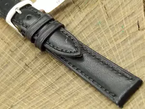 Vintage NOS Unused Italian Calfskin w Silver Tone Buckle 16mm Watch Band Hadley - Picture 1 of 5