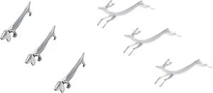 Dackel und Hirsch Messerauflage Set für Esstischgedecke, Silber, 6er Set - Bild 1 von 7