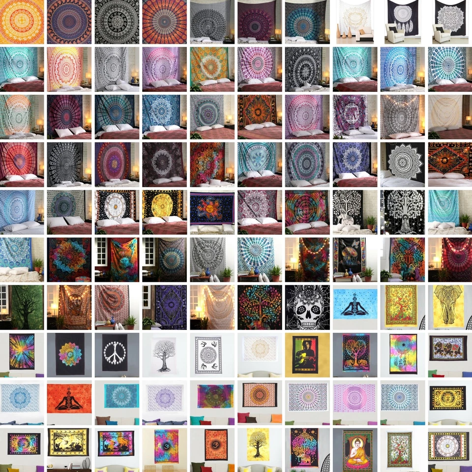 Mandala Tapiz Indio Colgante de Pared Decoración Bohemia Hippie Reina Doble Póster Nuevo Foto 1 de 4