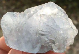 90g 1PC Sky Blue CELESTITE Flashy Gem Crystals Inside a Geode Gravel ip0601 - Picture 1 of 12