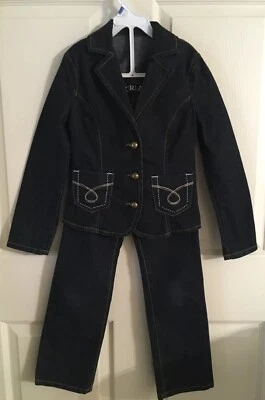 EUC Girl's Gloria Jeans 2-Pc Set Denim Jacket and Pants Size US 7-8 EUR 32/128 - Image 1 of 4