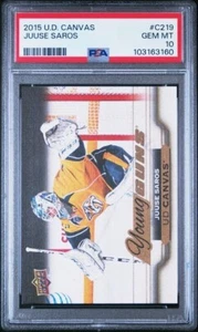 2015-16 Upper Deck UD Canvas Young Guns Juuse Saros Rookie #C219 PSA 10 - Picture 1 of 2