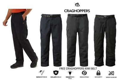 REGATTA Pantalones de lana cálida Craghoppers para hombre kiwi forrados de invierno II cinturón de kiwi gratuito