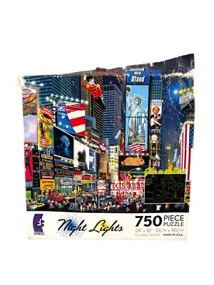 Night Lights Time Square Parade Ceaco 750 Piece Jigsaw Puzzle 24”x18” USA 1142-1 - Image 1 of 4