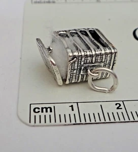 Sterling Silver 15x13x9mm Heavy Movable Bale of Cotton Charm - Picture 1 of 5
