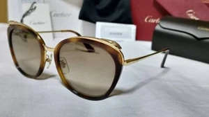 Cartier Panthere de Cartier Goldfinish Metal Combination Cat-Eye Sunglasses - Picture 1 of 8