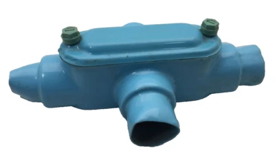 X448-B OCAL 1-1/4 INCH PVC COATED CONDUIT BODY BLUE TYPE X FORM 8 - Image 1 of 4