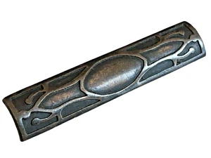 Antique Nouveau-Deco Bar Pin Artisan Mourning? Silver Overlay Mixed Metal Patina - Picture 1 of 17