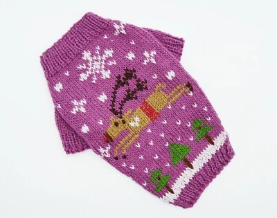 Knitted Dog Sweater Chihuahua York Sweater Handmade Dog Clothes - Image 1 of 4