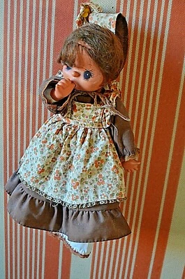  ANCIENNE POUPEE CHIFFON TETE ET BRAS PLASTIQUE SUCE POUCE ANNEE 50 - Photo 1/4