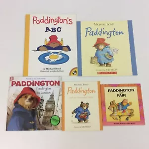 Paddington Bear Michael Bond Preschool Kindergarten 1st 2nd Grade 5 Book Lot - Imagen 1 de 4