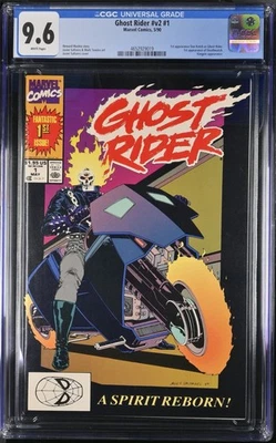 GHOST RIDER (V2) #1 CGC 9.6 NM+ (1990)🔑1st app DEATHWATCH🔑GEM SLAB! - Image 1 of 2