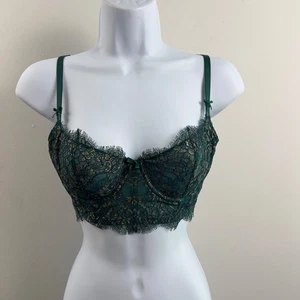 Victoria’s Secret Women Dream Angels Push Up Without Padding Lace Green Bra 34C - Picture 1 of 4