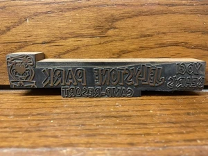 Vintage Letterpress Printing Wood Block Yogi Bear's Jellystone Park Camp-Resort - Picture 1 of 15