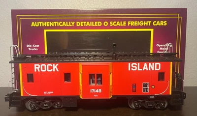 MTH O Gauge 20-91786 Rock Island RI Red Bay Window Caboose Freight Car#17148 NEW - Image 1 of 4