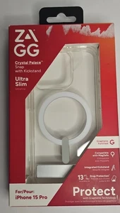ZAGG - Funda compatible Crystal Palace Snap MagSafe con soporte para iPhone 15 Pro - Imagen 1 de 2